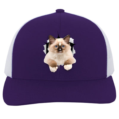 Ragdoll Cutie - Purple/White 104C Trucker Snap Back