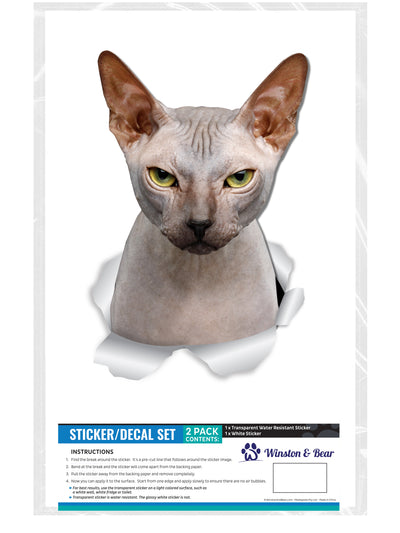 Grumpy Sphynx Cat Decals.