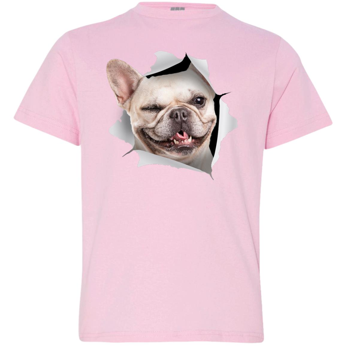 Winking Frenchie Youth Jersey T-Shirt