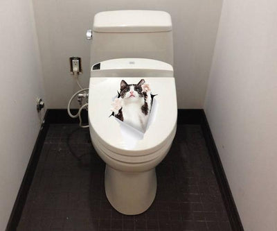 Black & White Reaching Cat Decals