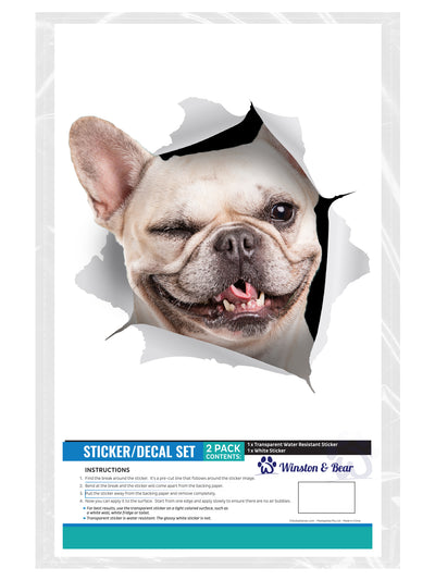 Winking French Bulldog Decals