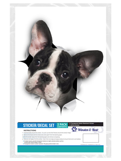 Black & White French Bulldog Decals