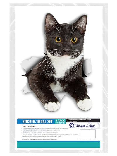 Resting Tuxedo Kitty Decals