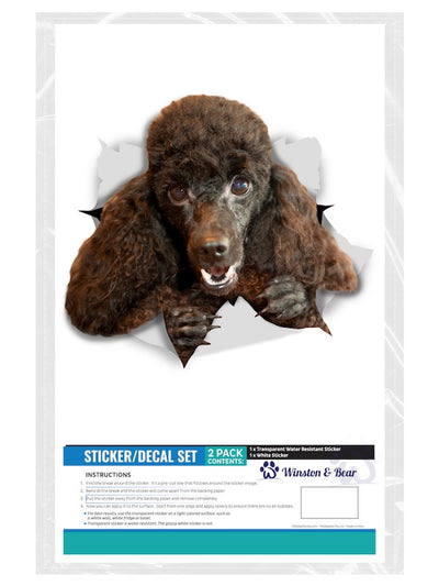 Happy Black Poodle Decals