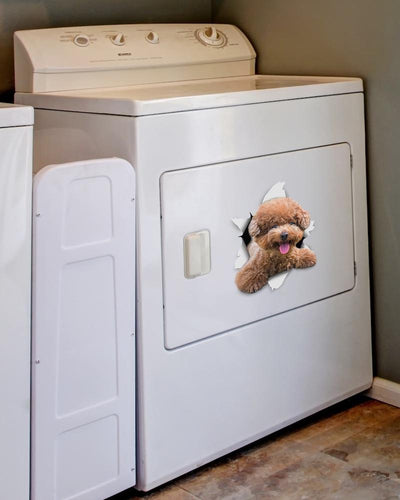 Smiling Brown Poodle Decals