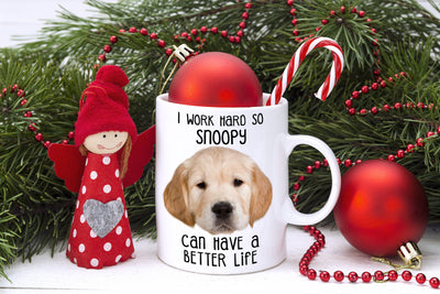 Custom Your Pet White Mug - I Work Hard So My Pet Can Have A Better Life