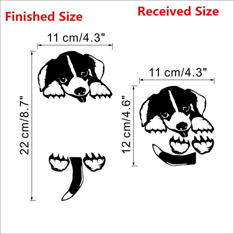 Black Puppy Switch/Wall Sticker Decal (3 Pack)