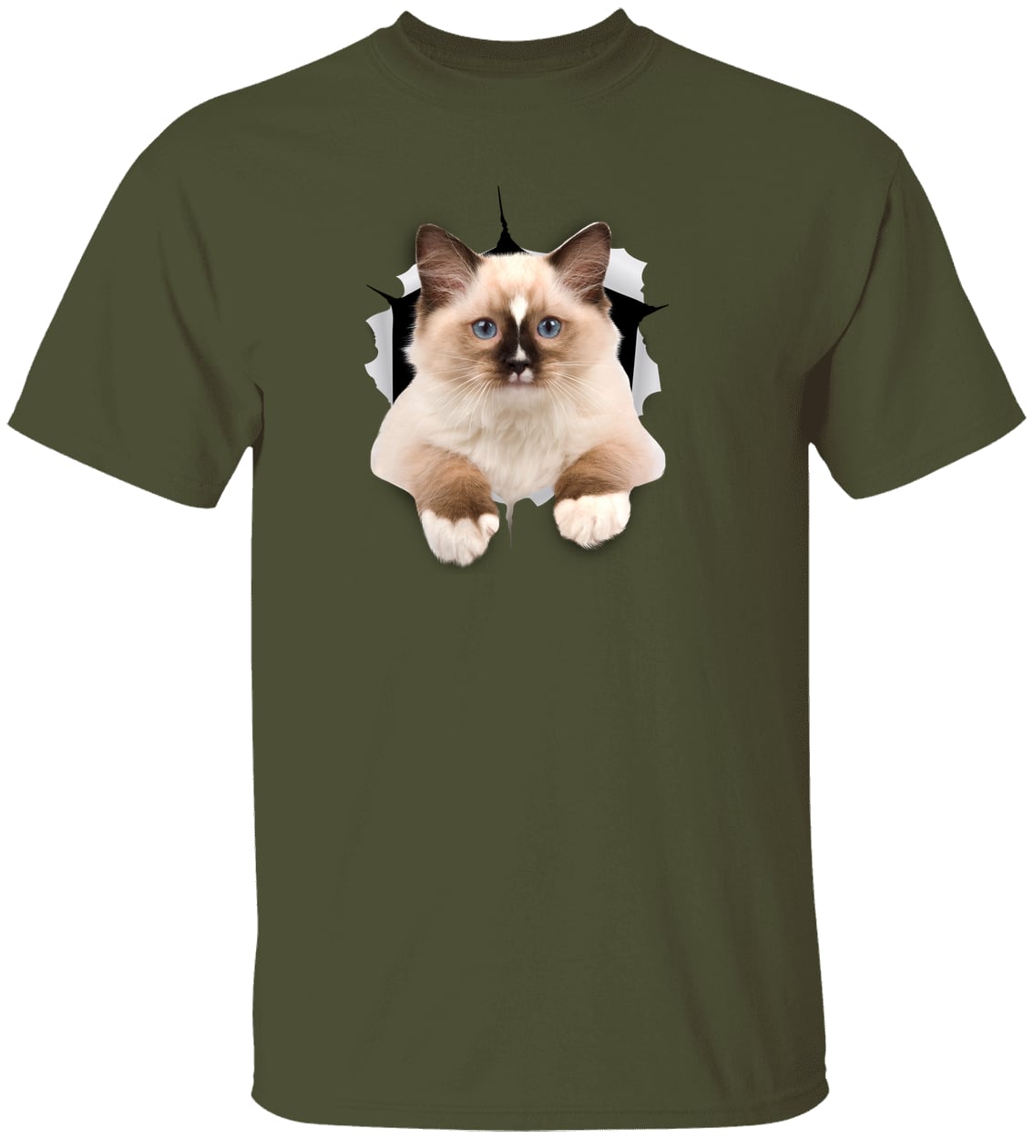 Ragdoll Cutie - Military Green G500 Gildan 5.3 oz. T-Shirt