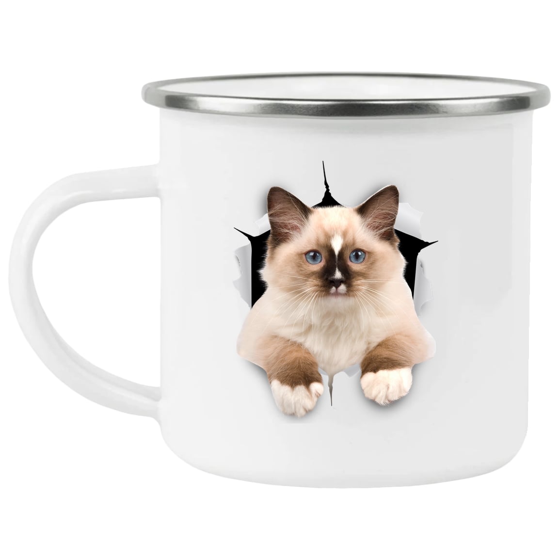 Ragdoll Cutie - White 21271 Enamel Camping Mug