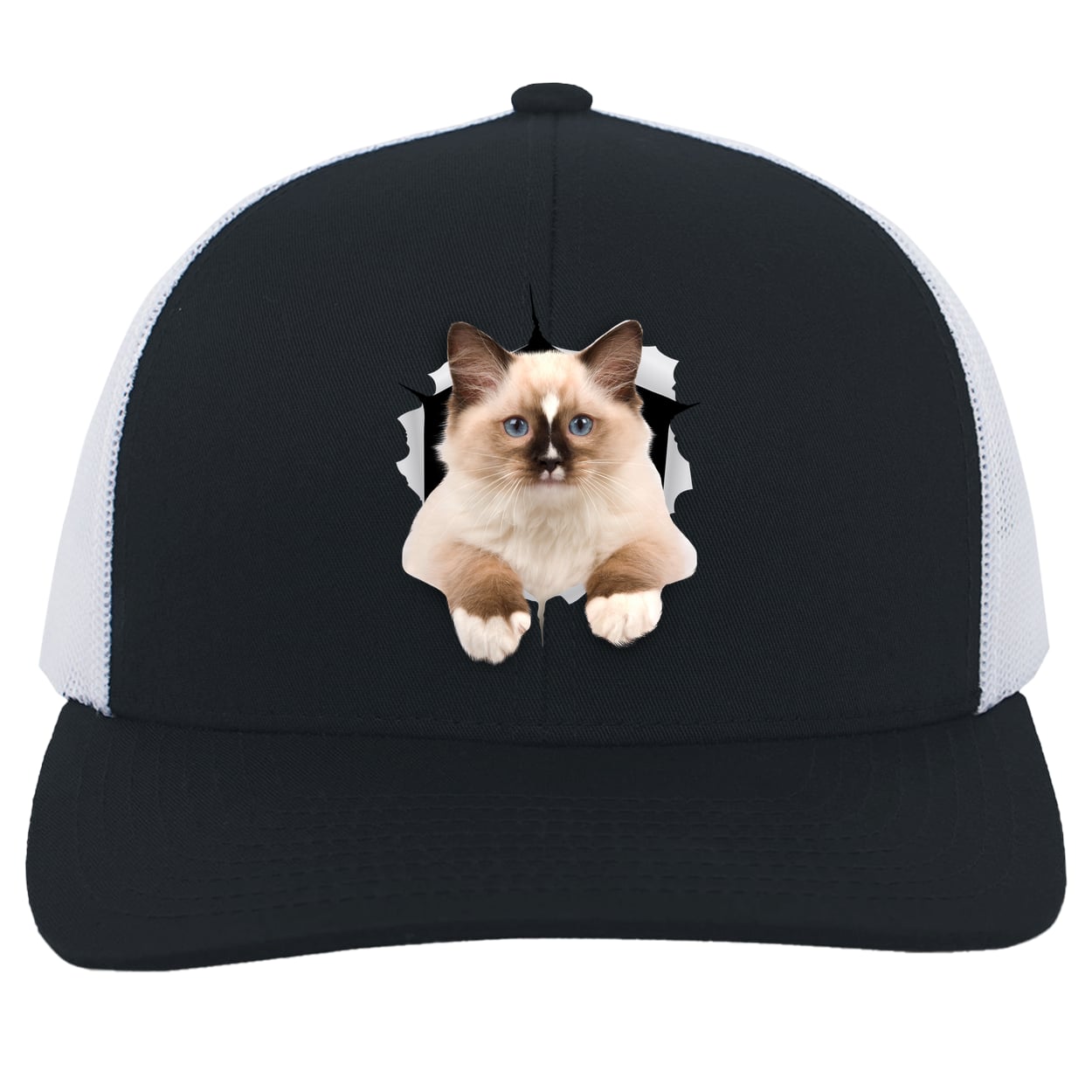 Ragdoll Cutie - Navy/White 104C Trucker Snap Back
