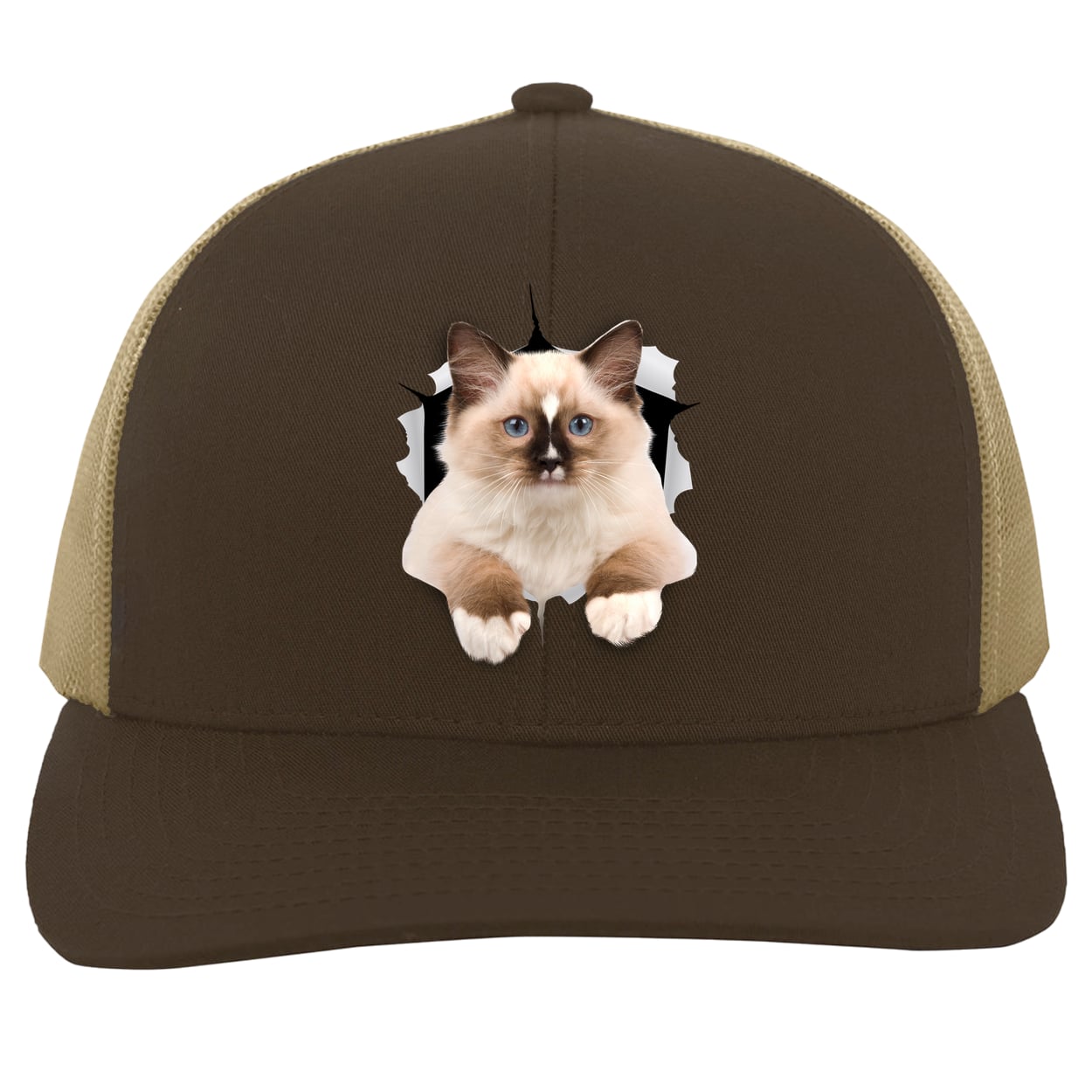 Ragdoll Cutie - Brown/Khaki 104C Trucker Snap Back