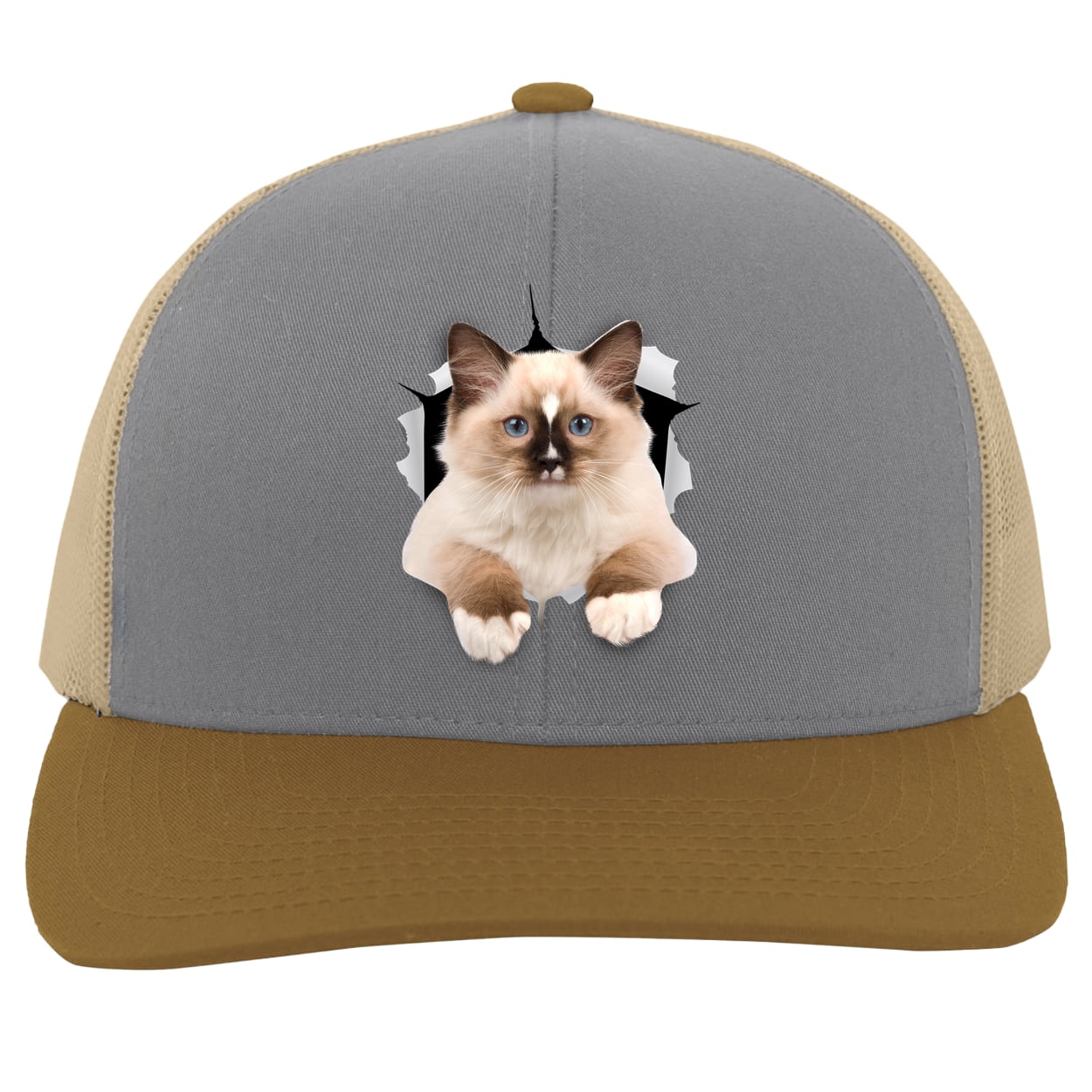 Ragdoll Cutie - Heather/Beige/Amber 104C Trucker Snap Back