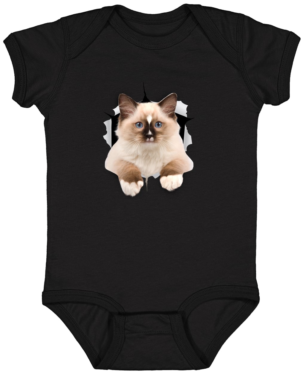 Ragdoll Cutie - Black 4424 Infant Fine Jersey Bodysuit