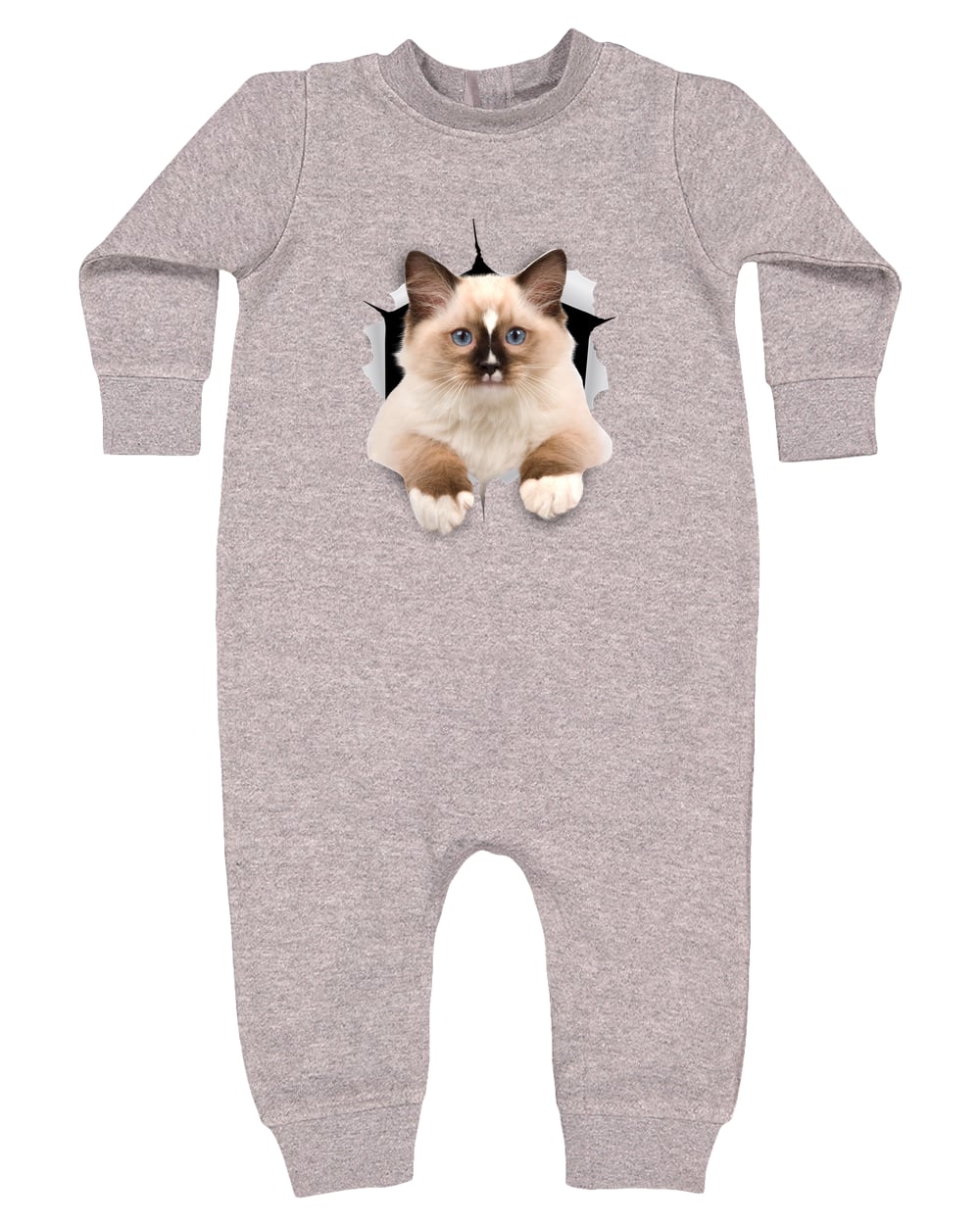 Ragdoll Cutie - Heather Grey 4447 Rabbit Skins Infant Fleece One-Piece Bodysuit