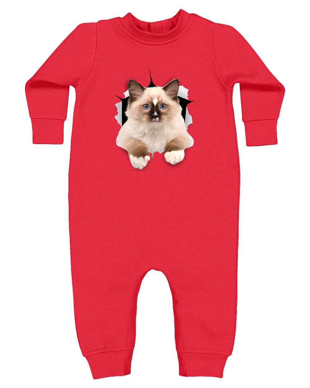 Ragdoll Cutie - Red 4447 Rabbit Skins Infant Fleece One-Piece Bodysuit