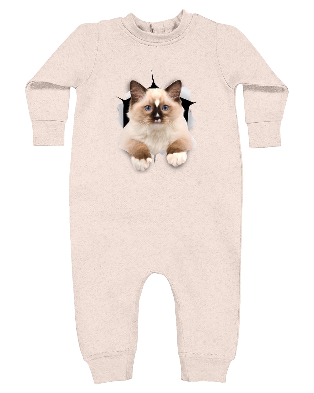 Ragdoll Cutie - Natural Heather 4447 Rabbit Skins Infant Fleece One-Piece Bodysuit