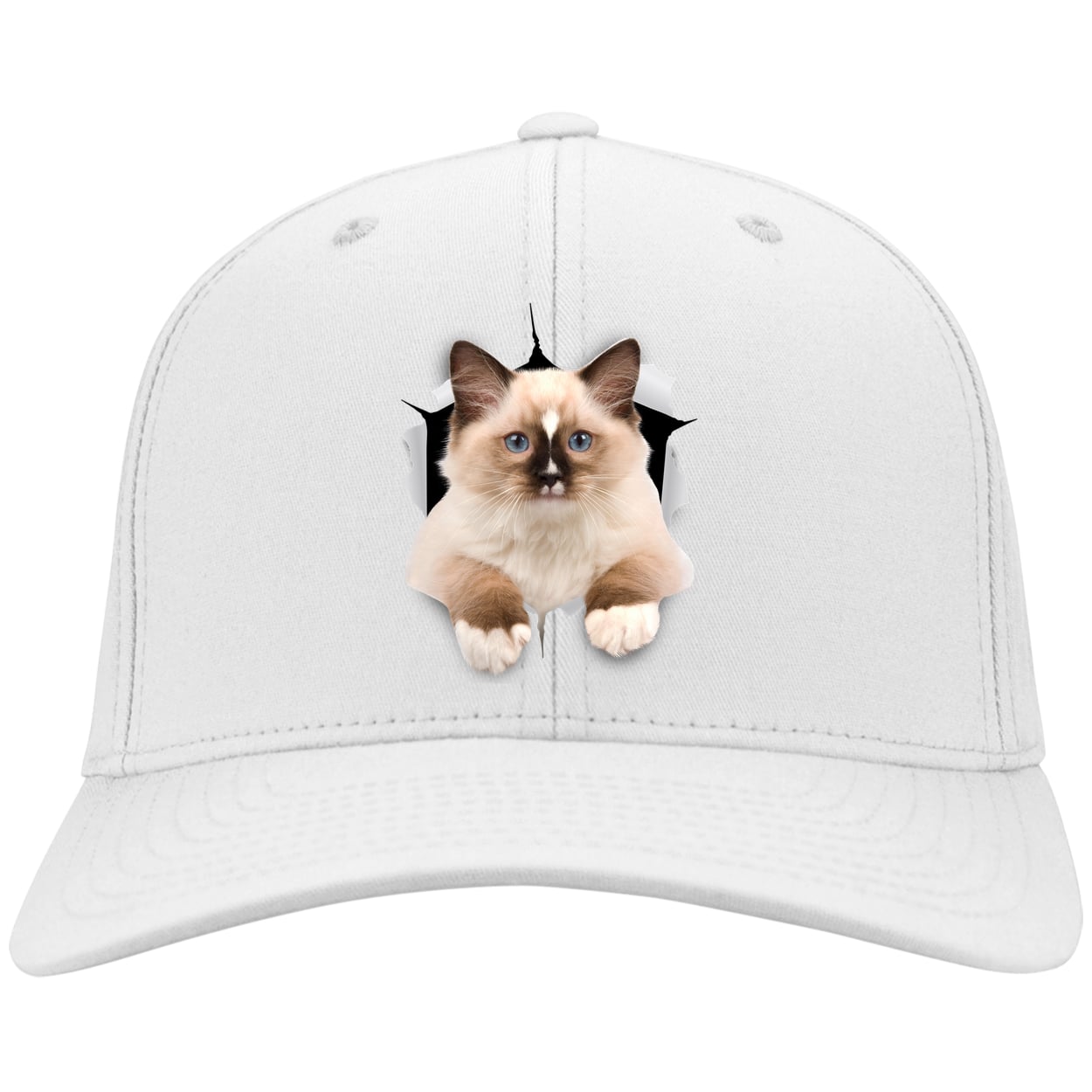 Ragdoll Cutie - White CP80 Port & Company Twill Cap