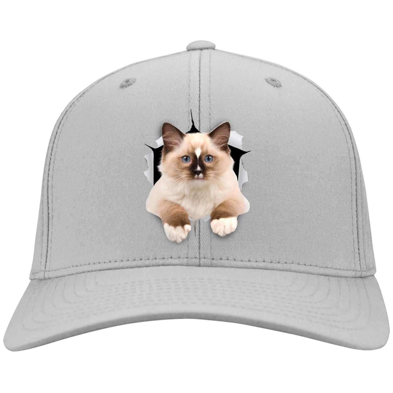 Ragdoll Cutie - Silver CP80 Port & Company Twill Cap