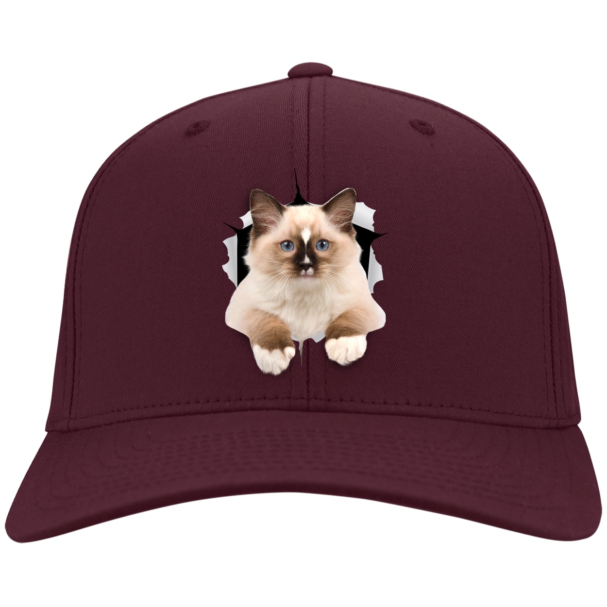 Ragdoll Cutie - Maroon CP80 Port & Company Twill Cap