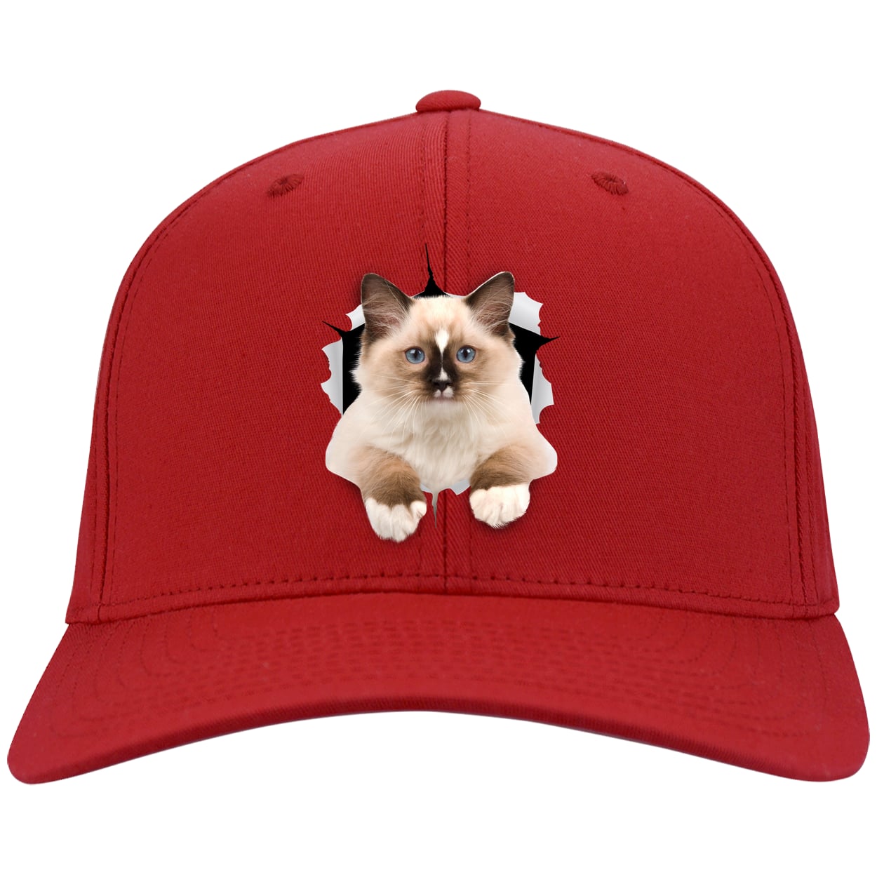Ragdoll Cutie - Red CP80 Port & Company Twill Cap