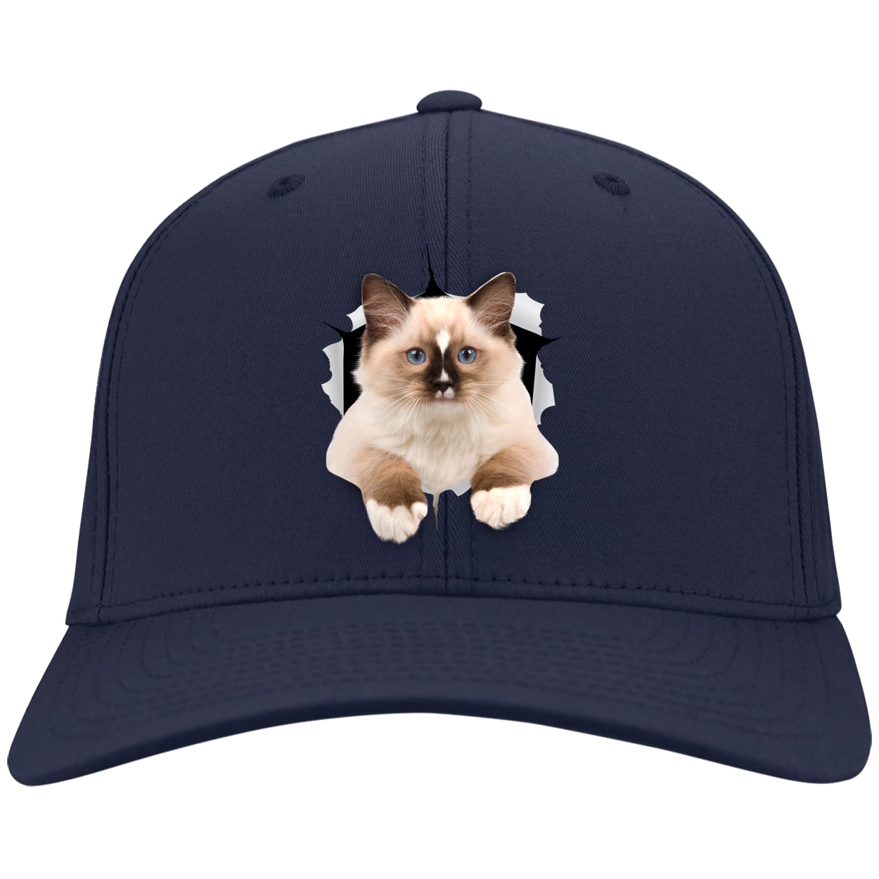 Ragdoll Cutie - Navy CP80 Port & Company Twill Cap