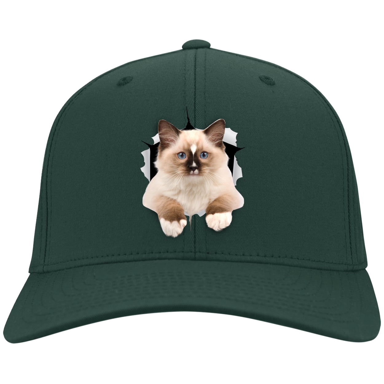 Ragdoll Cutie - Hunter Green CP80 Port & Company Twill Cap