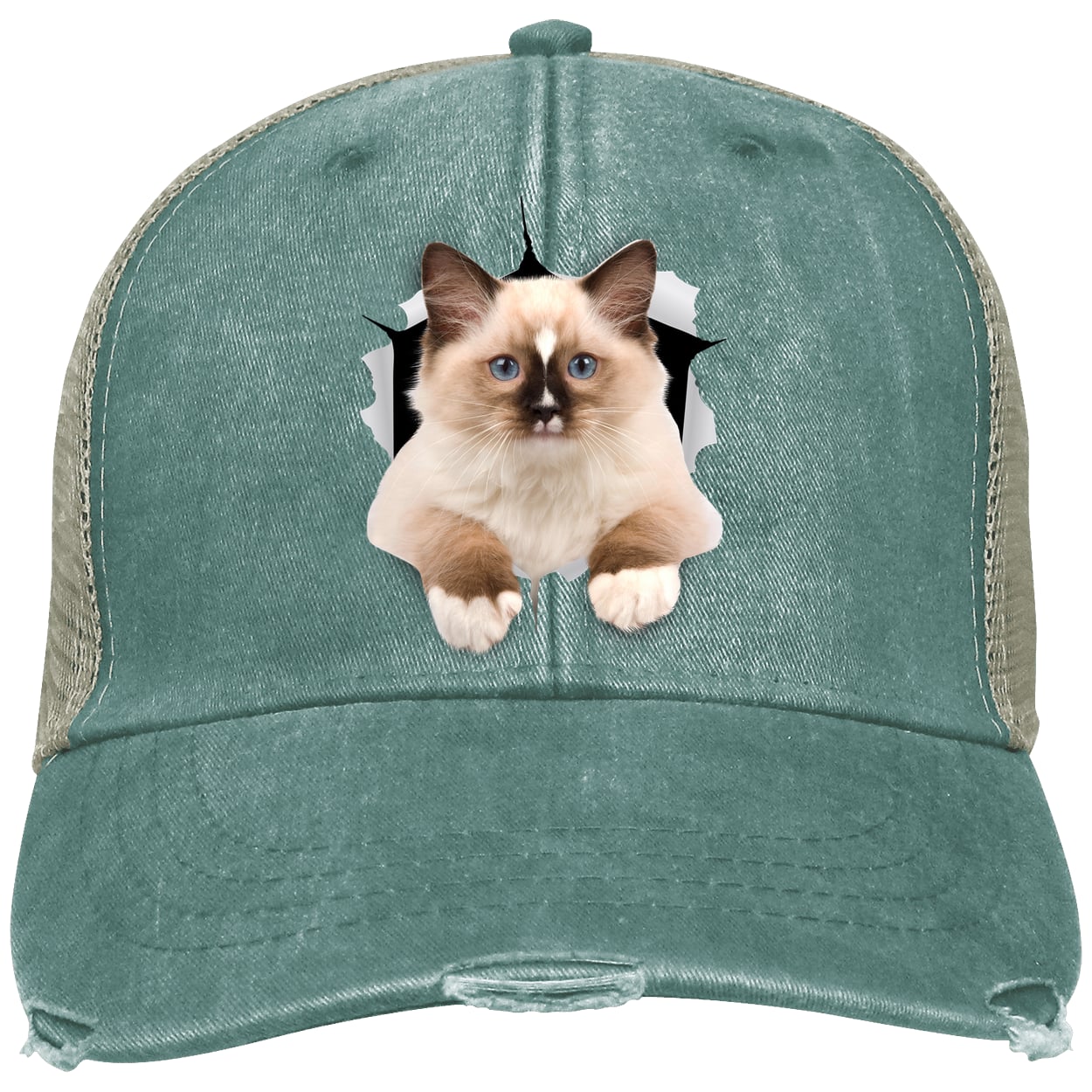 Ragdoll Cutie - Forest OL102 Adams Distressed Ollie Cap