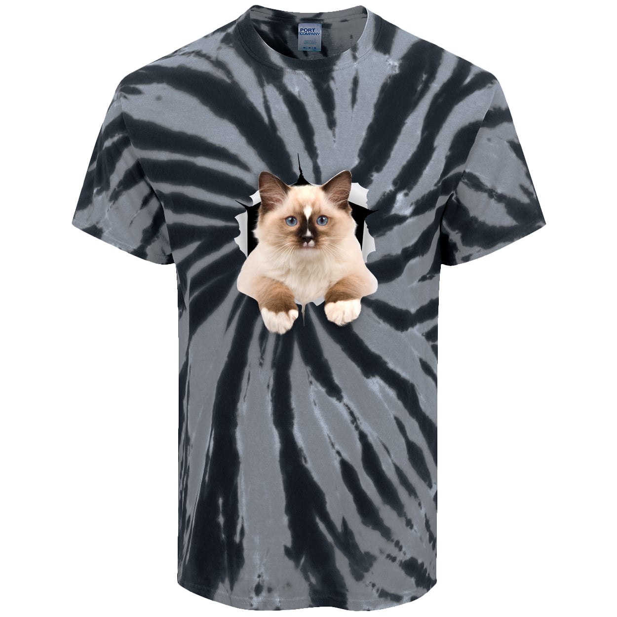 Ragdoll Cutie - Black PC147 Port & Company Tie-Dye Tee