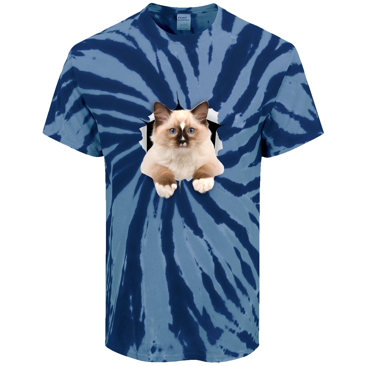 Ragdoll Cutie - Navy PC147 Port & Company Tie-Dye Tee