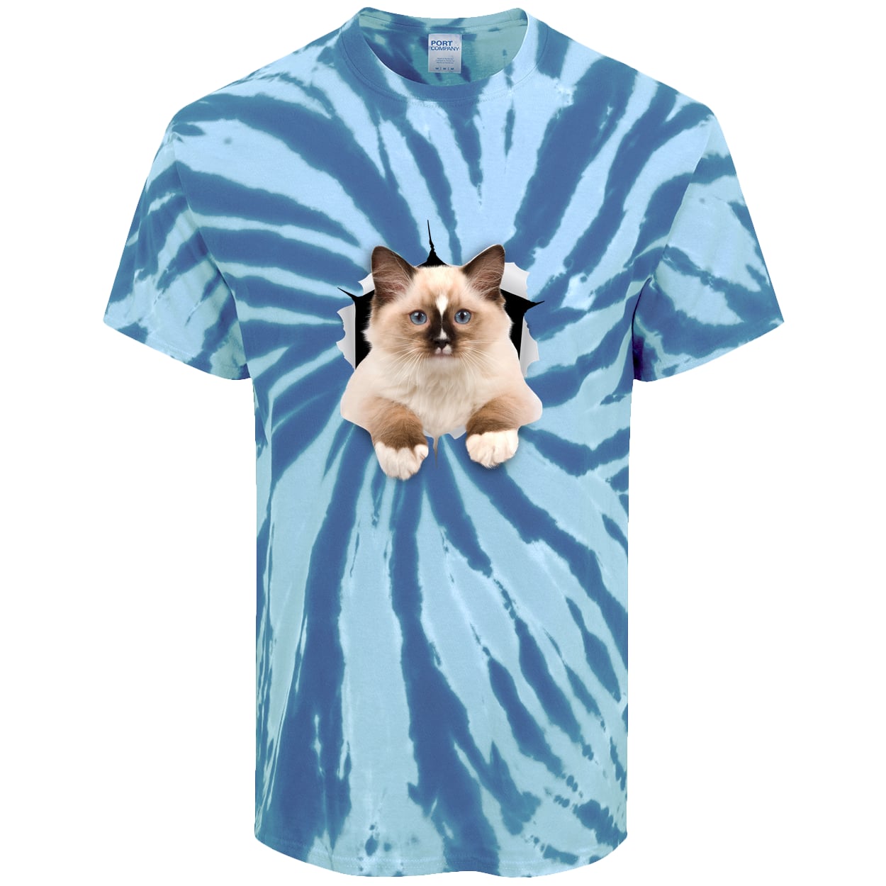 Ragdoll Cutie - Royal PC147 Port & Company Tie-Dye Tee