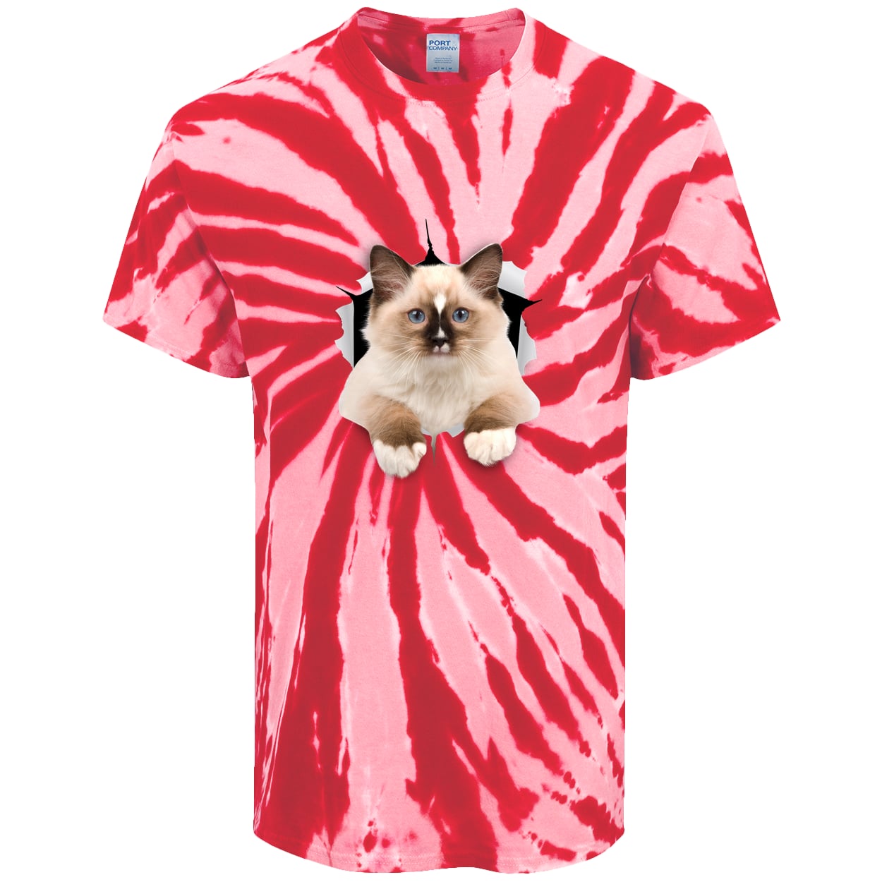 Ragdoll Cutie - Red PC147 Port & Company Tie-Dye Tee
