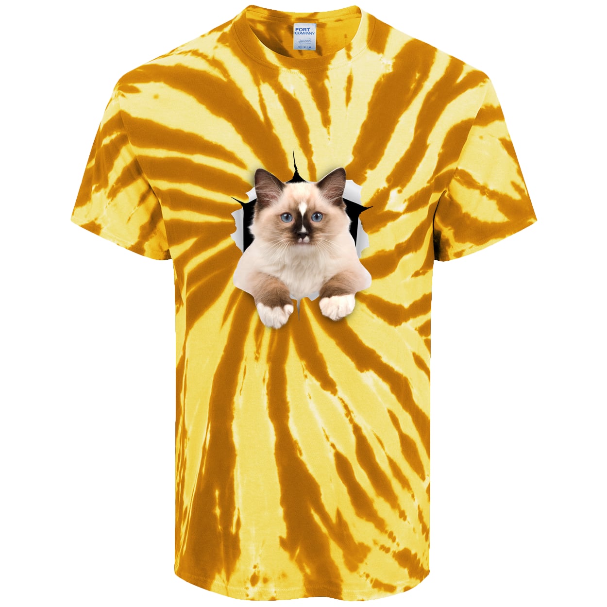 Ragdoll Cutie - Gold PC147 Port & Company Tie-Dye Tee