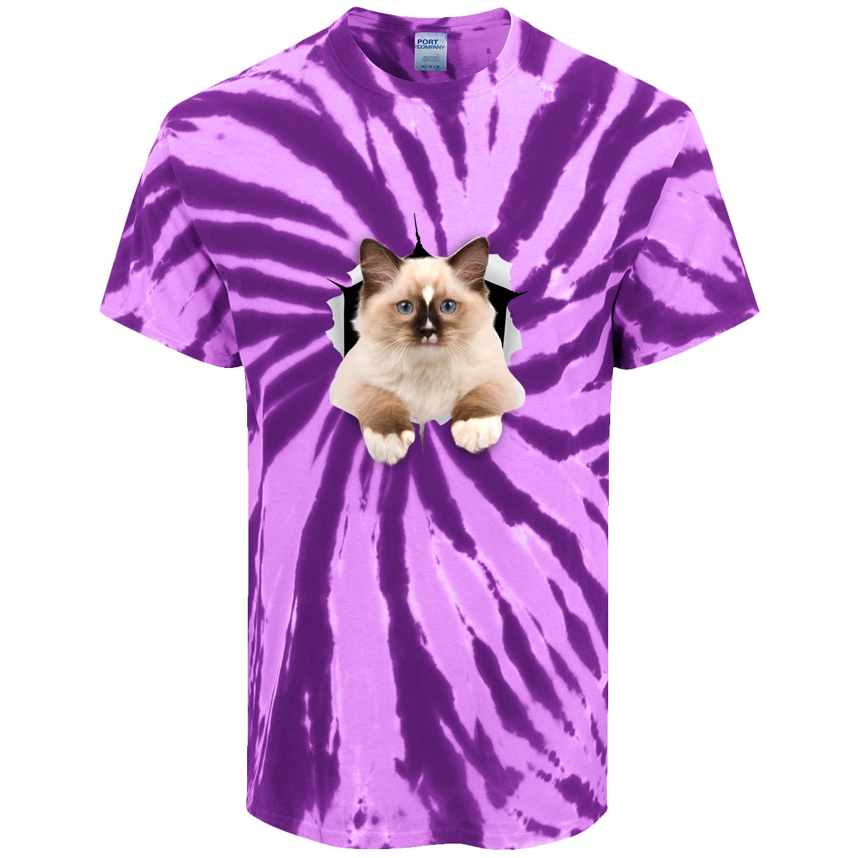 Ragdoll Cutie - Purple PC147 Port & Company Tie-Dye Tee