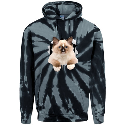 Ragdoll Cutie - Black PC146 Port & Company Adult Tie-Dye Pullover Hoodie