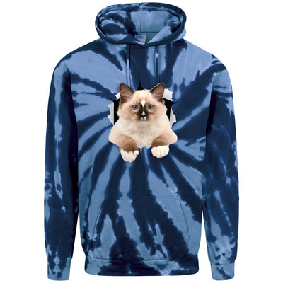 Ragdoll Cutie - Navy PC146 Port & Company Adult Tie-Dye Pullover Hoodie