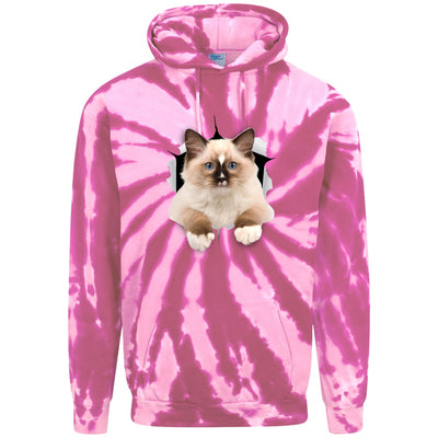 Ragdoll Cutie - Pink PC146 Port & Company Adult Tie-Dye Pullover Hoodie
