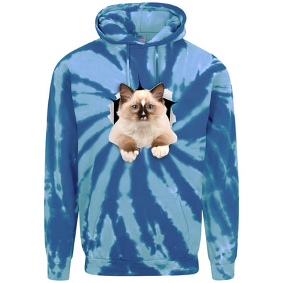 Ragdoll Cutie - Royal PC146 Port & Company Adult Tie-Dye Pullover Hoodie