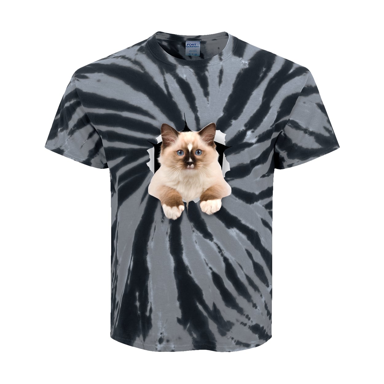 Ragdoll Cutie - Black PC147Y Port & Company Kids Tie-Dye Tee