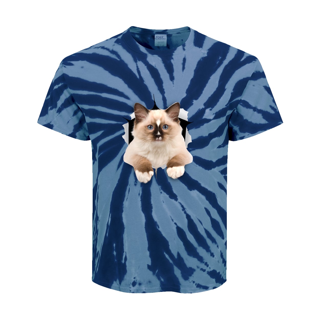 Ragdoll Cutie - Navy PC147Y Port & Company Kids Tie-Dye Tee