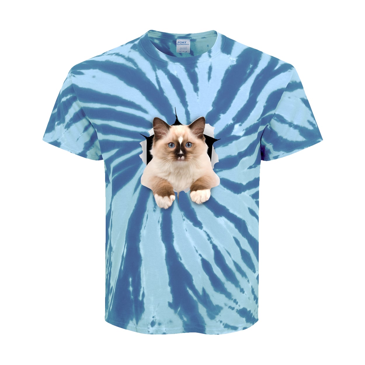 Ragdoll Cutie - Royal PC147Y Port & Company Kids Tie-Dye Tee