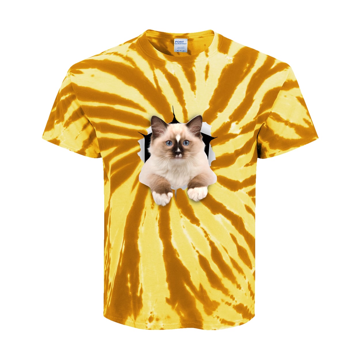 Ragdoll Cutie - Gold PC147Y Port & Company Kids Tie-Dye Tee