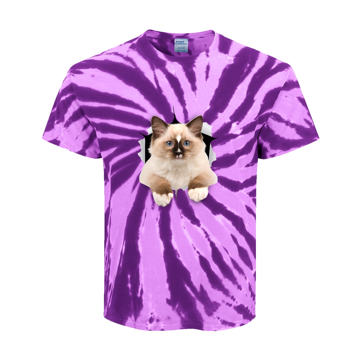 Ragdoll Cutie - Purple PC147Y Port & Company Kids Tie-Dye Tee
