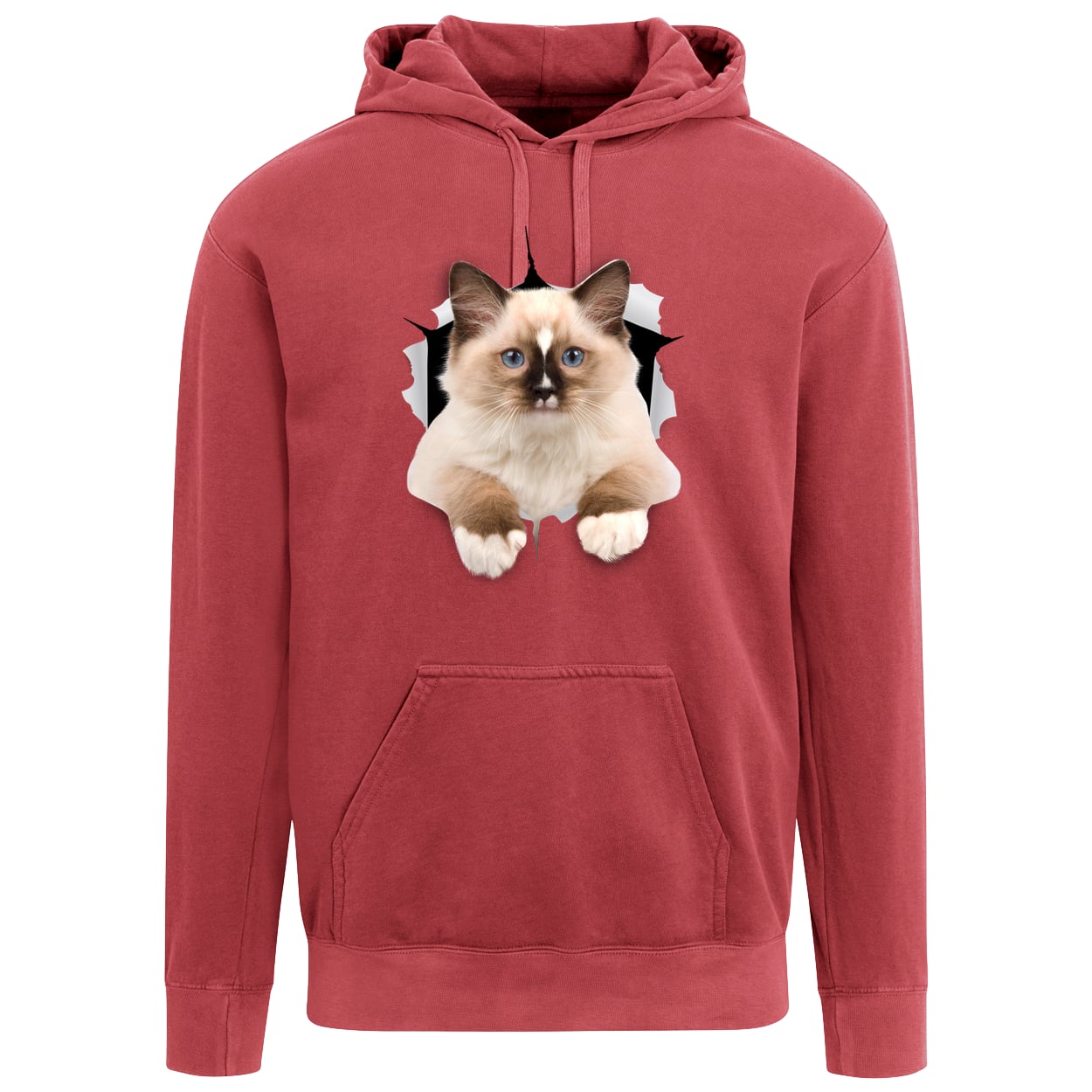 Ragdoll Cutie - Crimson 1567 Comfort Colors Garment-Dyed Adult Hoodie