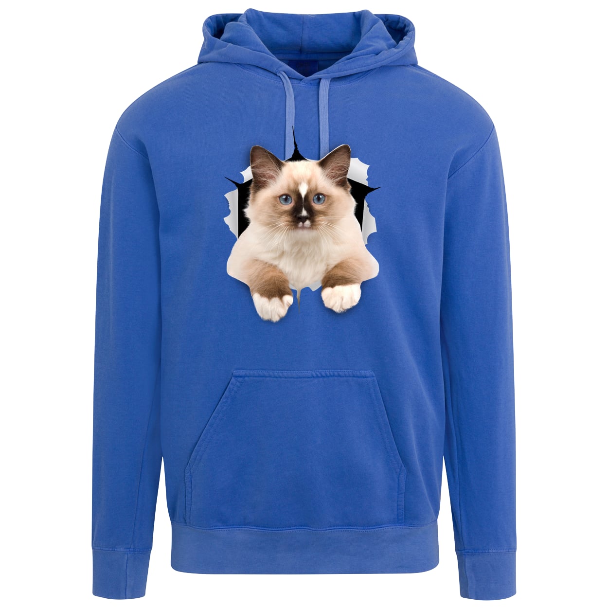 Ragdoll Cutie - Flo Blue 1567 Comfort Colors Garment-Dyed Adult Hoodie
