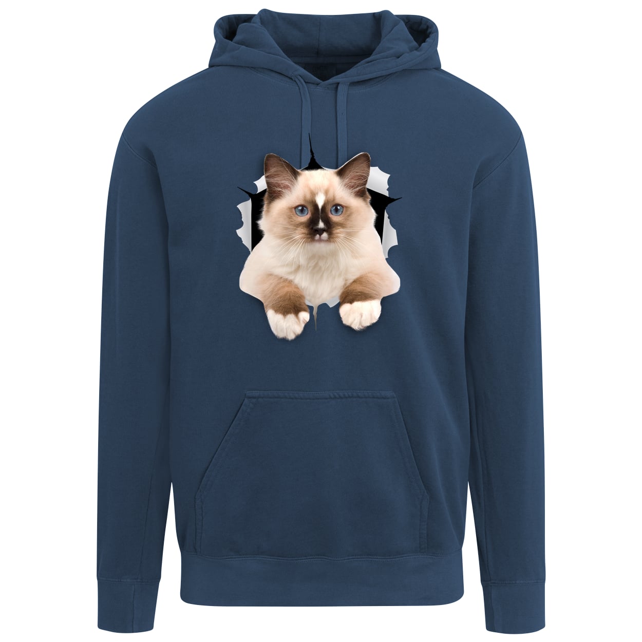 Ragdoll Cutie - True Navy 1567 Comfort Colors Garment-Dyed Adult Hoodie