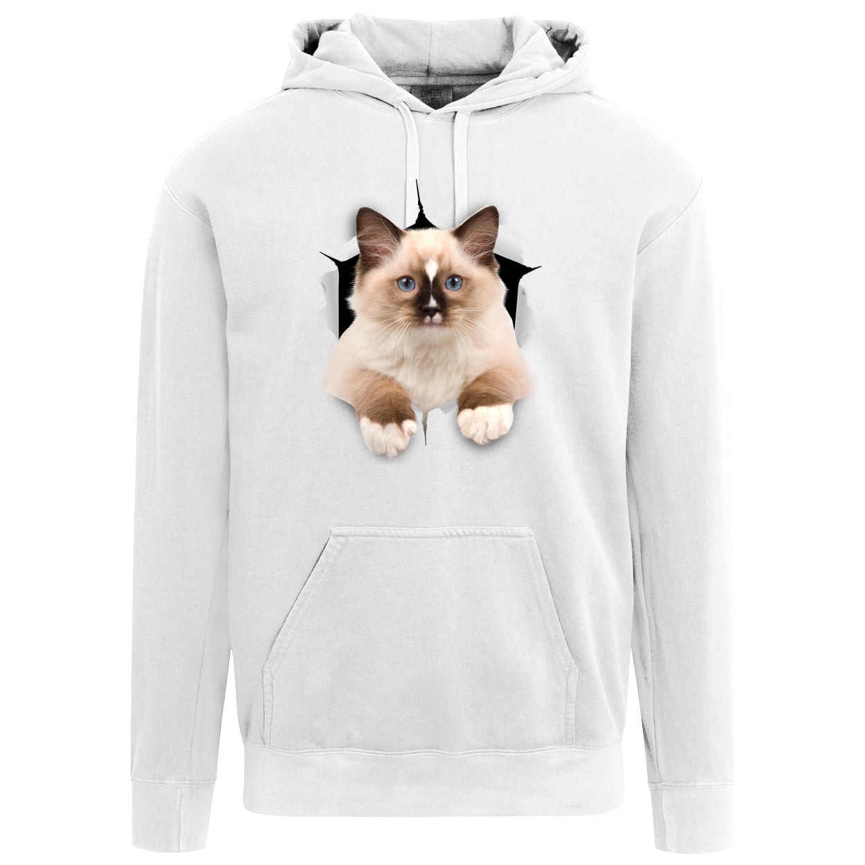 Ragdoll Cutie - White 1567 Comfort Colors Garment-Dyed Adult Hoodie