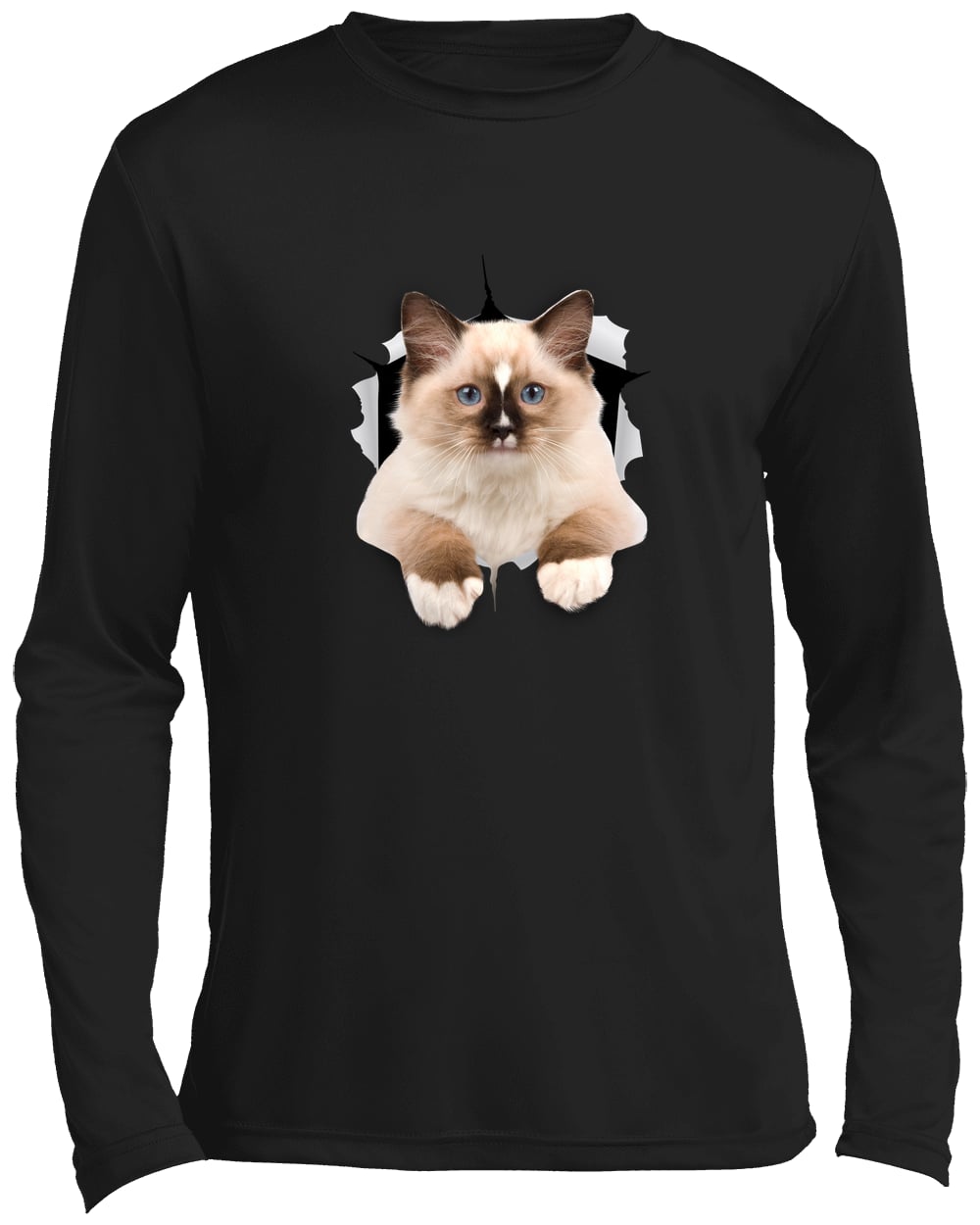 Ragdoll Cutie - Black ST350LS Sport-Tek Long Sleeve Performance Tee