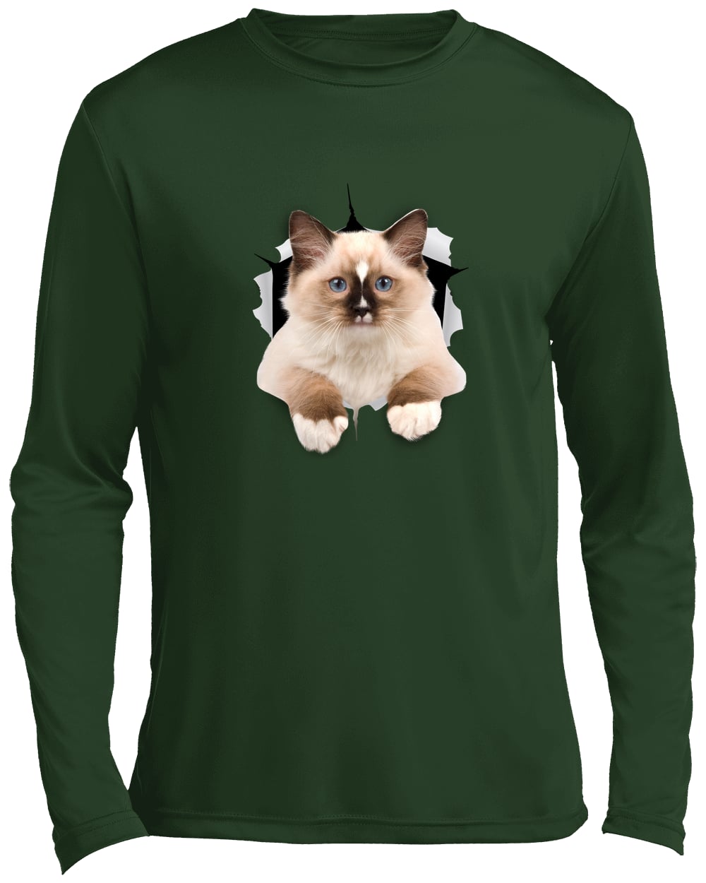 Ragdoll Cutie - Forest Green ST350LS Sport-Tek Long Sleeve Performance Tee