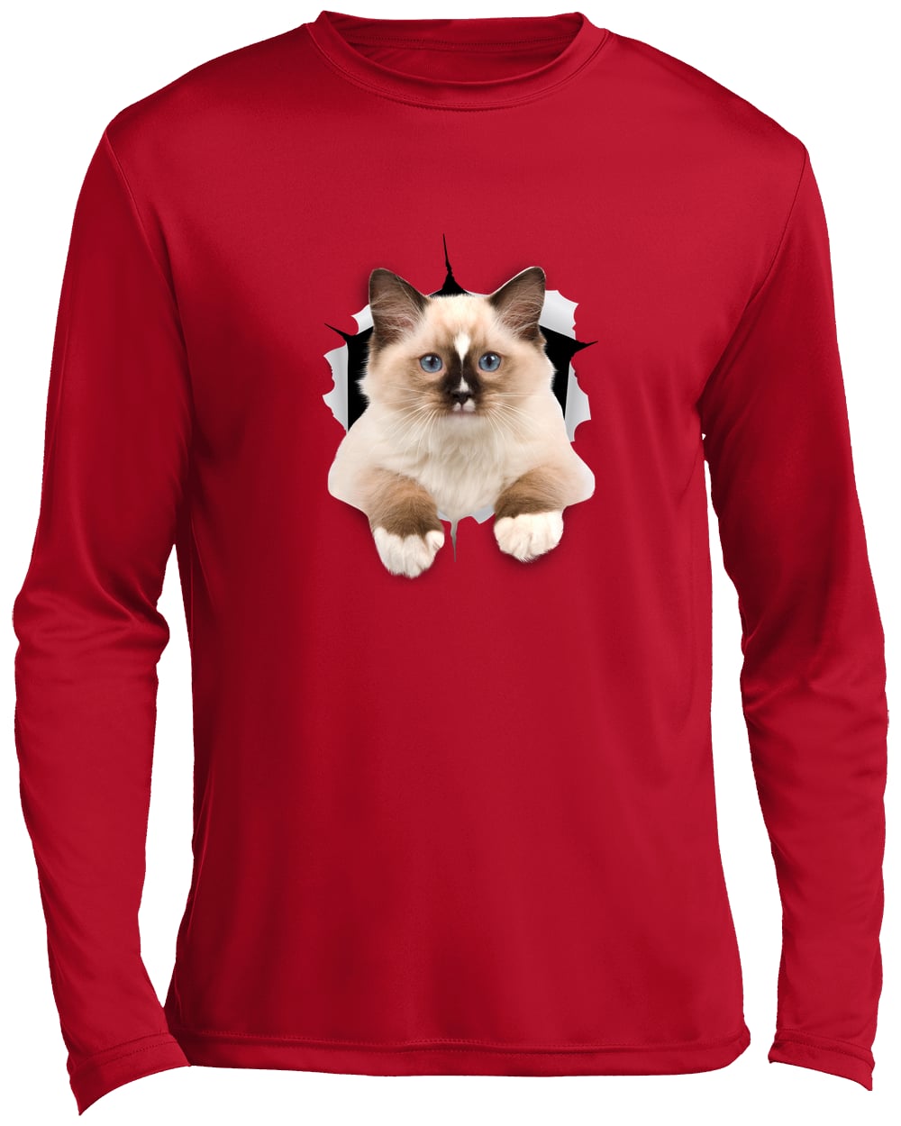 Ragdoll Cutie - True Red ST350LS Sport-Tek Long Sleeve Performance Tee