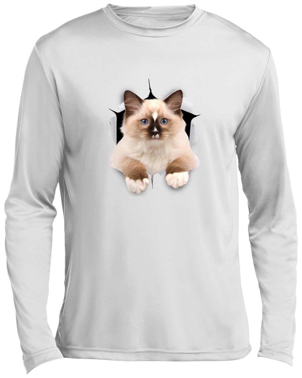 Ragdoll Cutie - White ST350LS Sport-Tek Long Sleeve Performance Tee